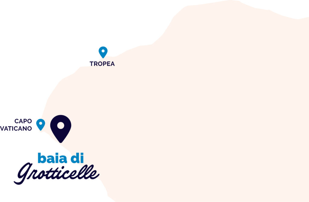La posizione dell'Hotel Grotticelle a Capo Vaticano